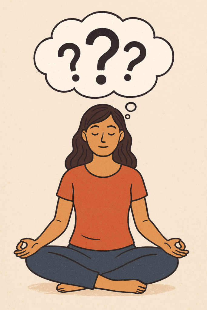 Incertitude 2 Dessin d'une femme qui médite